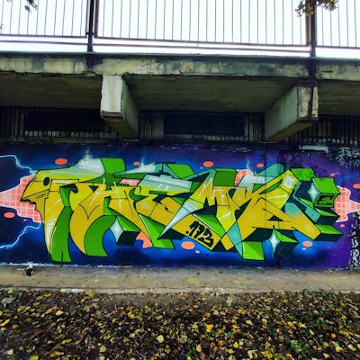 Colorful Stylewriting by Fems173. This Graffiti is located in Poland and was created in 2022. This Graffiti can be described as Stylewriting and Wall of Fame.