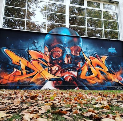 Orange and Colorful Stylewriting by Norm and Desur. This Graffiti is located in Hamburg, Germany and was created in 2020. This Graffiti can be described as Stylewriting and Characters.