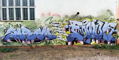 Light Blue and Colorful Stylewriting by Sirom and Fumok. This Graffiti is located in Rosswein, Germany and was created in 2022. This Graffiti can be described as Stylewriting.