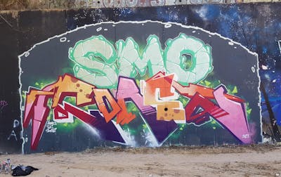 Colorful Stylewriting by smo__crew and Core246. This Graffiti is located in London, United Kingdom and was created in 2021.