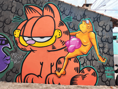 Orange and Grey Characters by Kbelo and Gadao. This Graffiti is located in Itu, Brazil and was created in 2022.