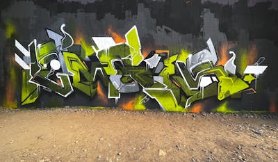 Grey and Green Stylewriting by Moseg and omseg. This Graffiti is located in Freiburg, Germany and was created in 2022. This Graffiti can be described as Stylewriting and Wall of Fame.
