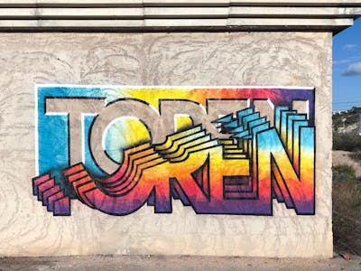 Colorful Stylewriting by Angeltoren and Toren. This Graffiti was created in 2019 but its location is unknown. This Graffiti can be described as Stylewriting, 3D, Futuristic and Special.