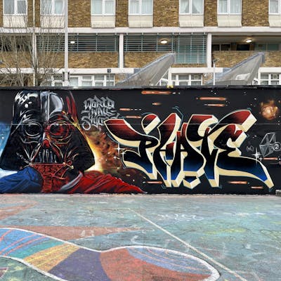 Black and Beige and Colorful Stylewriting by Fate.01 and skewer. This Graffiti is located in London, United Kingdom and was created in 2023. This Graffiti can be described as Stylewriting, Characters and Wall of Fame.