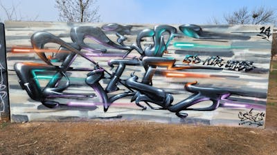 Grey and Colorful Stylewriting by fil. This Graffiti is located in Lleida, Spain and was created in 2024. This Graffiti can be described as Stylewriting and 3D.