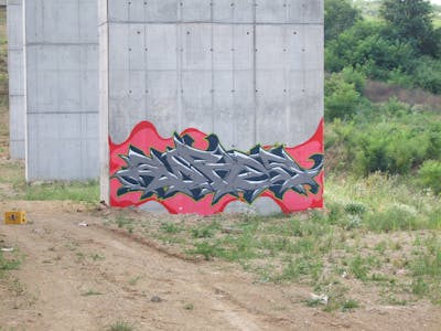 Grey and Coralle and Blue Stylewriting by sores. This Graffiti is located in Belgrade, Serbia and was created in 2023.