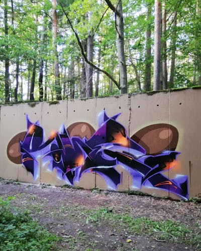 Violet and Brown and Black Stylewriting by Roweo and mtl crew. This Graffiti is located in Germany and was created in 2023. This Graffiti can be described as Stylewriting and Abandoned.