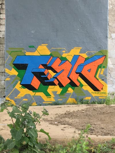 Colorful Stylewriting by Tesla. This Graffiti is located in Saint-Petersburg, Russian Federation and was created in 2018.
