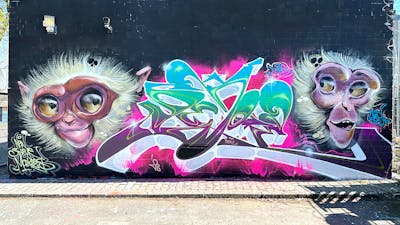 Colorful Stylewriting by Cors One and dejoe. This Graffiti is located in Berlin, Germany and was created in 2023. This Graffiti can be described as Stylewriting and Characters.
