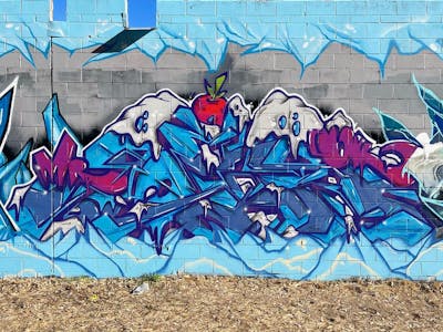 Light Blue Stylewriting by REKS. This Graffiti is located in Perth, Australia and was created in 2022.