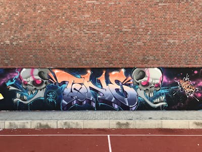 Colorful Stylewriting by Trazy One. This Graffiti is located in Lüneburg, Germany and was created in 2020. This Graffiti can be described as Stylewriting, Characters and Wall of Fame.