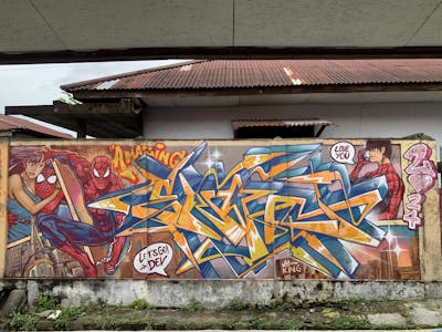 Colorful Stylewriting by Eno_onf. This Graffiti is located in Jambi, Indonesia and was created in 2024. This Graffiti can be described as Stylewriting, Characters and Streetart.