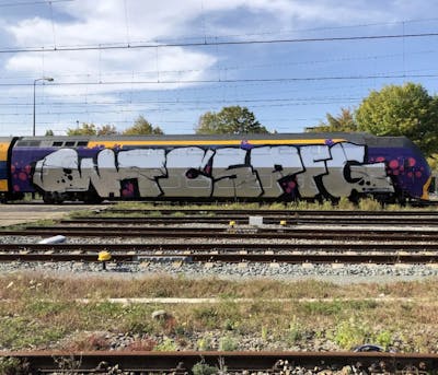 Chrome Wholecars by WTCS, PFG, CEKIOS and BOUS. This Graffiti is located in Amsterdam, Netherlands and was created in 2022. This Graffiti can be described as Wholecars.