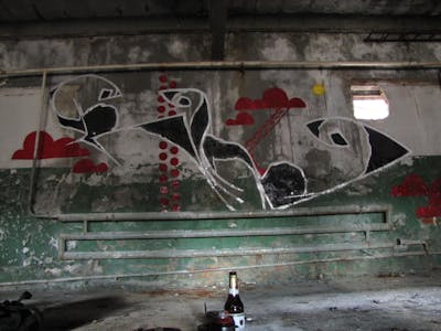 Red and Black Stylewriting by urine and OST. This Graffiti is located in Leipzig, Germany and was created in 2010. This Graffiti can be described as Stylewriting and Abandoned.