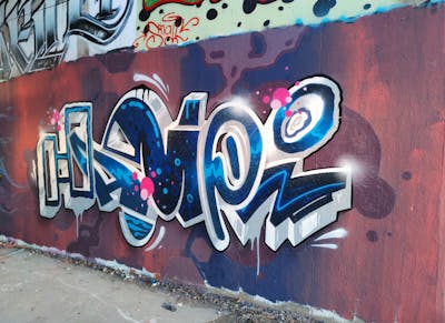 Blue and Grey Stylewriting by HAMPI. This Graffiti is located in MÜNSTER, Germany and was created in 2024. This Graffiti can be described as Stylewriting and Wall of Fame.