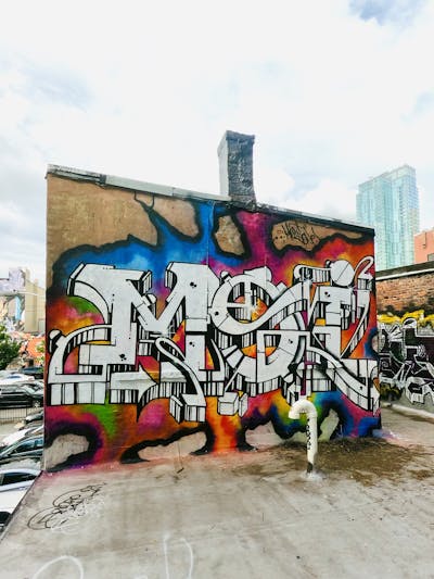 Colorful Stylewriting by MOI. This Graffiti is located in New York, United States and was created in 2021. This Graffiti can be described as Stylewriting and Abandoned.