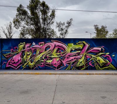 Green and Coralle Stylewriting by Kog and hospek. This Graffiti is located in Mexico and was created in 2022.