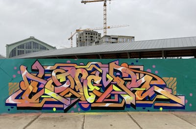 Colorful Stylewriting by Toner2 and OTZ. This Graffiti is located in Belgium and was created in 2021. This Graffiti can be described as Stylewriting and Wall of Fame.