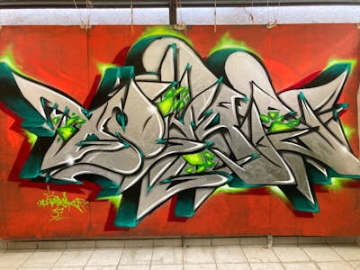 Chrome Stylewriting by XOHARK 37. This Graffiti is located in Queretaro, Mexico and was created in 2021.