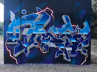 Blue and Light Blue Stylewriting by omseg. This Graffiti is located in Freiburg, Germany and was created in 2022. This Graffiti can be described as Stylewriting and Wall of Fame.