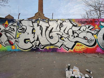Chrome and Colorful Stylewriting by DCK, Angel and ALL CAPS COLLECTIVE. This Graffiti is located in Hungary and was created in 2019. This Graffiti can be described as Stylewriting, Wall of Fame and Characters.