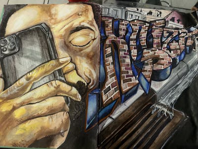 Beige and Brown and Grey Blackbook by XQIZIT. This Graffiti is located in Jamaica Queens, United States and was created in 2023. This Graffiti can be described as Blackbook.
