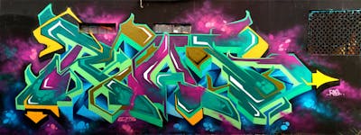 Colorful Stylewriting by ras. This Graffiti is located in Jakarta, Indonesia and was created in 2020. This Graffiti can be described as Stylewriting and Wall of Fame.