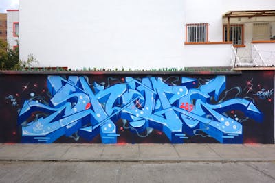 Light Blue and Blue Stylewriting by S.KAPE289 and Skape289. This Graffiti is located in La Paz, Bolivia and was created in 2017. This Graffiti can be described as Stylewriting and Wall of Fame.