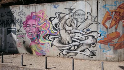 Colorful Stylewriting by unknown. This Graffiti is located in Rio de Janeiro, Brazil and was created in 2016. This Graffiti can be described as Stylewriting, Characters and Street Bombing.
