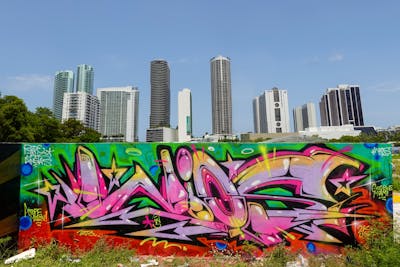 Colorful Stylewriting by Wios. This Graffiti is located in Miami, United States and was created in 2023. This Graffiti can be described as Stylewriting and Atmosphere.