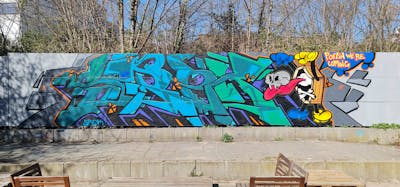 Colorful Stylewriting by Srek. This Graffiti is located in The Hague, Netherlands and was created in 2022. This Graffiti can be described as Stylewriting and Characters.