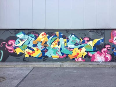 Colorful Stylewriting by Brus. This Graffiti is located in Sofia, Bulgaria and was created in 2019. This Graffiti can be described as Stylewriting and Commission.