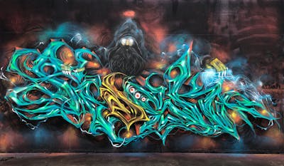 Colorful Stylewriting by Fresk. This Graffiti is located in Poznan, Poland and was created in 2023. This Graffiti can be described as Stylewriting and Characters.