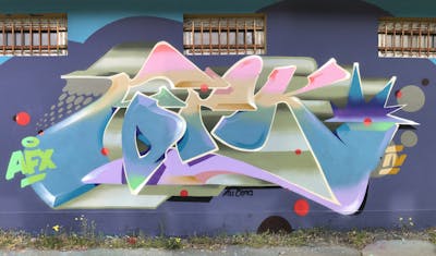 Colorful Stylewriting by Fork Imre. This Graffiti is located in Budapest, Hungary and was created in 2021. This Graffiti can be described as Stylewriting and Futuristic.