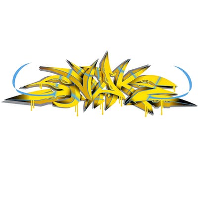 Yellow Digital Works by Smoke091. This Graffiti is located in Palermo, Italy and was created in 2022.