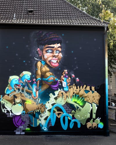 Colorful Stylewriting by Tokk and Pout. This Graffiti is located in Geldern, Germany and was created in 2022. This Graffiti can be described as Stylewriting and Characters.