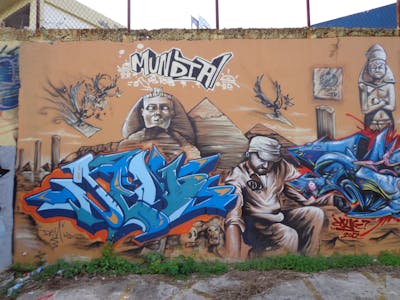 Colorful Stylewriting by unknown and DEM. This Graffiti is located in San Juan, Puerto Rico and was created in 2012.