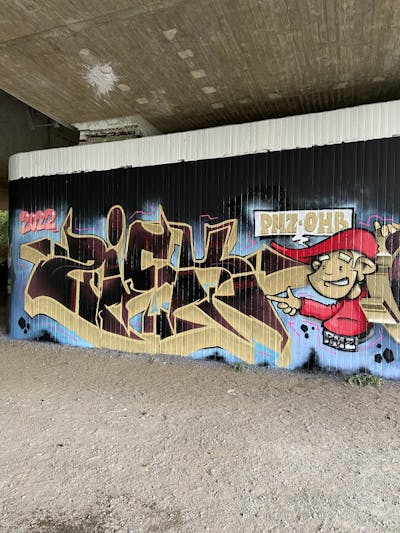 Beige and Colorful Stylewriting by ZICK and Rafe81. This Graffiti is located in Oldenburg, Germany and was created in 2022. This Graffiti can be described as Stylewriting, Characters and Wall of Fame.