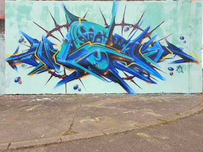 Cyan and Light Blue and Blue Stylewriting by angst. This Graffiti is located in Germany and was created in 2024. This Graffiti can be described as Stylewriting and 3D.