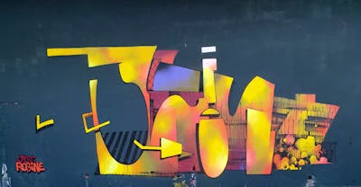Yellow and Colorful Stylewriting by Neist. This Graffiti is located in London, United Kingdom and was created in 2021. This Graffiti can be described as Stylewriting and Futuristic.