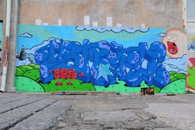 Blue and Colorful Stylewriting by Brat, PLZ and BDBU. This Graffiti is located in Croatia and was created in 2020.