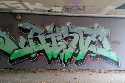 Light Green and Grey Stylewriting by BISTE. This Graffiti is located in MÜNSTER, Germany and was created in 2021. This Graffiti can be described as Stylewriting and Wall of Fame.