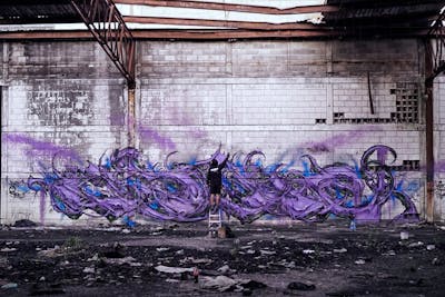 Violet Stylewriting by Asoter. This Graffiti is located in United States and was created in 2022. This Graffiti can be described as Stylewriting and Abandoned.