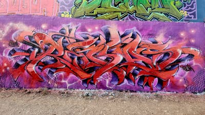 Violet and Red Stylewriting by Reka524, Köds and 5zwo4. This Graffiti is located in Germany and was created in 2022. This Graffiti can be described as Stylewriting and Wall of Fame.