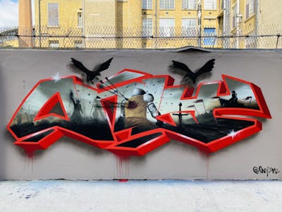 Red and Grey Stylewriting by Only E1. This Graffiti is located in London, United Kingdom and was created in 2021. This Graffiti can be described as Stylewriting, Characters and Wall of Fame.