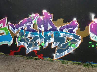 Violet and Cyan and Colorful Stylewriting by Trias. This Graffiti is located in Germany and was created in 2022.