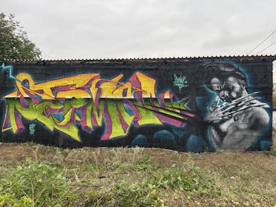 Colorful Stylewriting by serman. This Graffiti is located in Ambelonas, Greece and was created in 2021. This Graffiti can be described as Stylewriting and Characters.