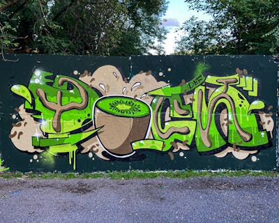 Beige and Light Green Stylewriting by PUCK. This Graffiti is located in Germany and was created in 2023. This Graffiti can be described as Stylewriting and Characters.