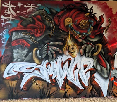 White and Colorful Stylewriting by SQWR. This Graffiti is located in United Kingdom and was created in 2024. This Graffiti can be described as Stylewriting, Characters and Streetart.