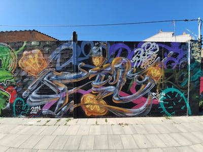 Colorful Stylewriting by fil, mtr, is and urbs. This Graffiti is located in Lleida, Spain and was created in 2021. This Graffiti can be described as Stylewriting, 3D and Wall of Fame.